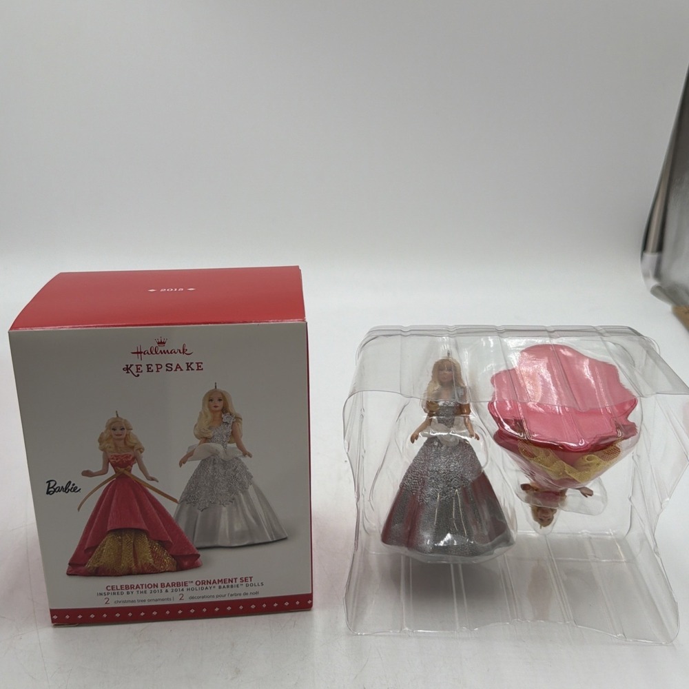 Hallmark Keepsake Ornaments Celebration Barbie Ornament Set Of 2 Holiday Barbies